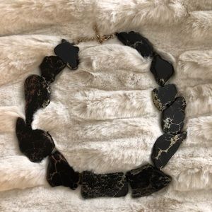 Black semi precious stone necklace